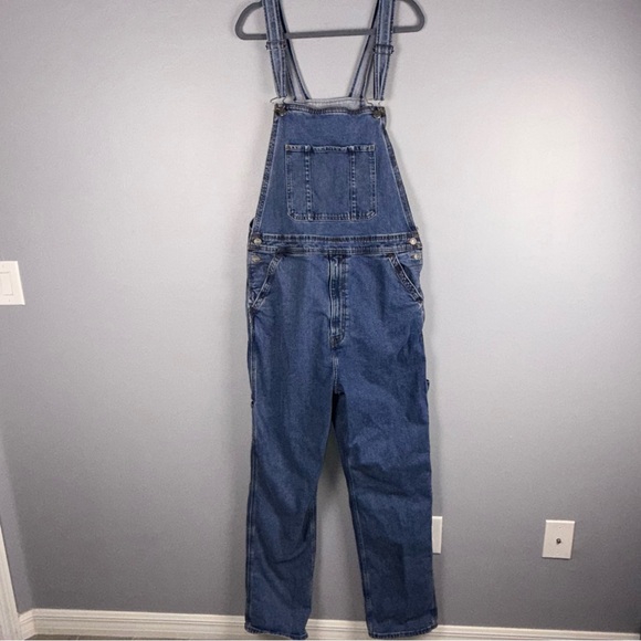 Levi Strauss Signature Denim Bib Overall’s Men 34x34* Carpenter Workwear *READ - Picture 1 of 10